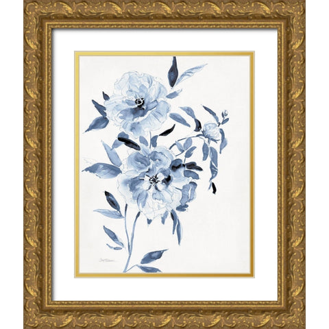 Inky Chickory Botanical I Gold Ornate Wood Framed Art Print with Double Matting by Robinson, Carol