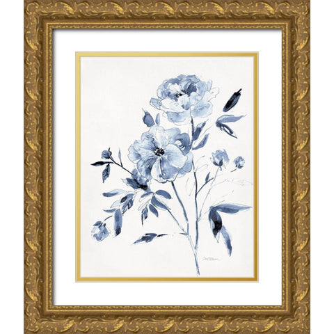 Inky Chickory Botanical II Gold Ornate Wood Framed Art Print with Double Matting by Robinson, Carol
