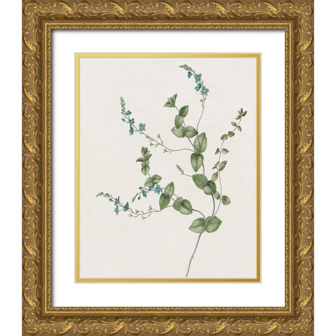 Blue Wispy II Gold Ornate Wood Framed Art Print with Double Matting by Donovan, Kelly