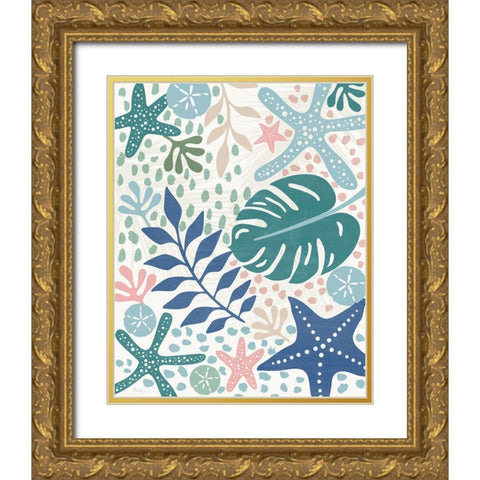Ocean Treasures Gold Ornate Wood Framed Art Print with Double Matting by Carpentieri, Natalie