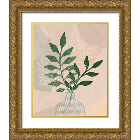 Sedona Greenery I Gold Ornate Wood Framed Art Print with Double Matting by Carpentieri, Natalie