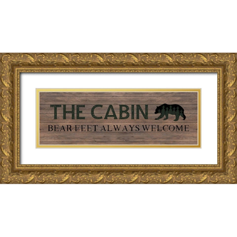 Bear Feet Gold Ornate Wood Framed Art Print with Double Matting by CAD Designs