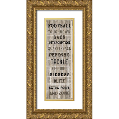 Football Gold Ornate Wood Framed Art Print with Double Matting by Carpentieri, Natalie