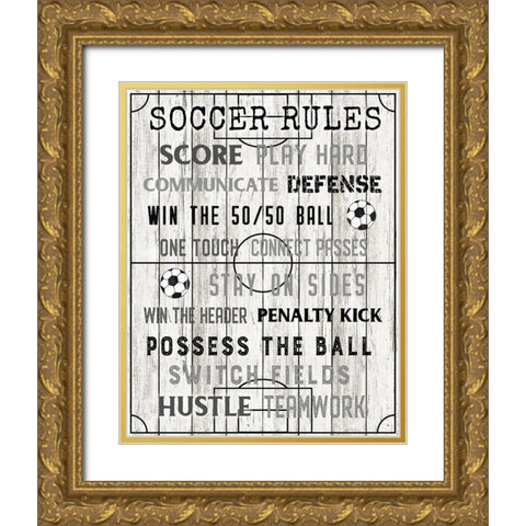 Soccer Rules Gold Ornate Wood Framed Art Print with Double Matting by Carpentieri, Natalie