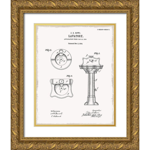 Vintage Sink I Gold Ornate Wood Framed Art Print with Double Matting by Donovan, Kelly