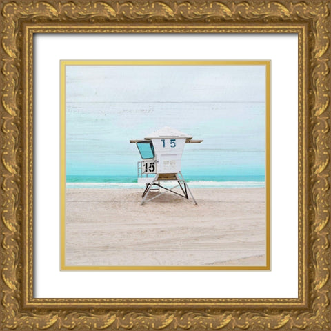 Back to Mission Beach Gold Ornate Wood Framed Art Print with Double Matting by Carpentieri, Natalie