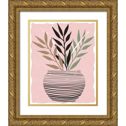 Wired Palm I Gold Ornate Wood Framed Art Print with Double Matting by Santiago, Daniela