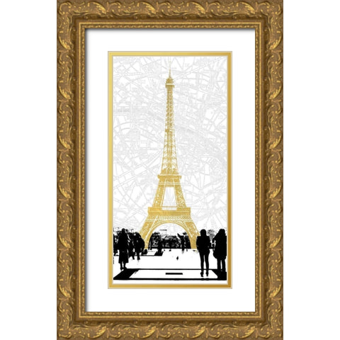 Paris Glam Gold Ornate Wood Framed Art Print with Double Matting by Jill, Susan