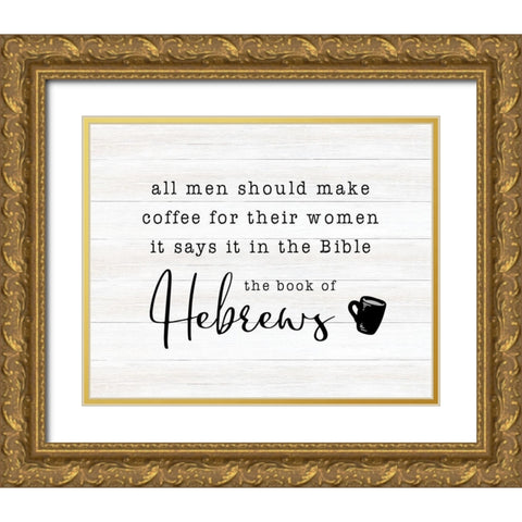 Hebrews Gold Ornate Wood Framed Art Print with Double Matting by CAD Designs