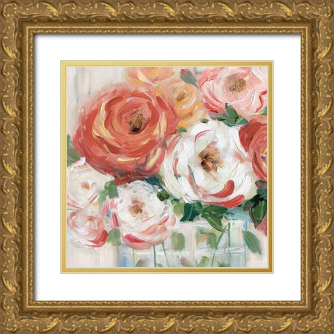 Naive Bouquet I Gold Ornate Wood Framed Art Print with Double Matting by Swatland, Sally