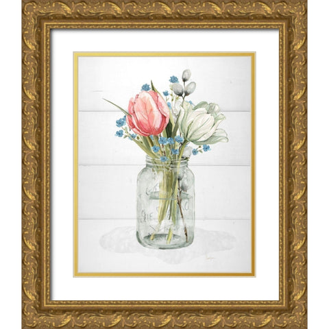 Farmhouse Tulip  Gold Ornate Wood Framed Art Print with Double Matting by Finn, Livi