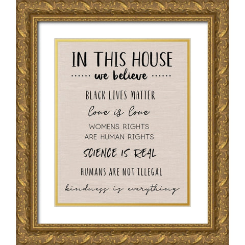 Social Justice Gold Ornate Wood Framed Art Print with Double Matting by CAD Designs