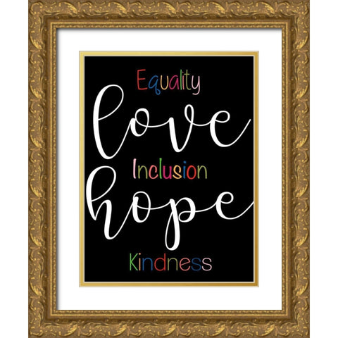 Equality Gold Ornate Wood Framed Art Print with Double Matting by CAD Designs