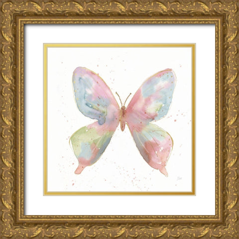 Butterfly Beauty II Gold Ornate Wood Framed Art Print with Double Matting by Nan
