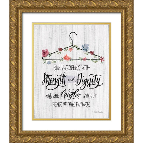 Scripture Hanger I Gold Ornate Wood Framed Art Print with Double Matting by Brockmon, Kristen