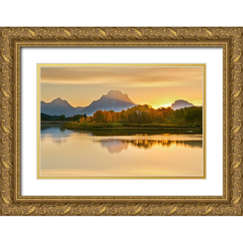 Sunset Ridge Gold Ornate Wood Framed Art Print with Double Matting by Delimont, Danita