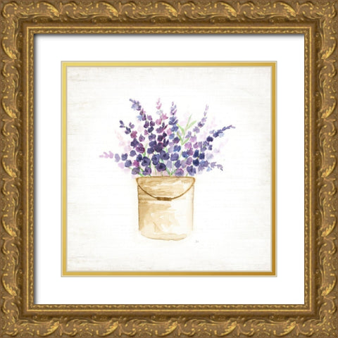 Bucket of Lavender II Gold Ornate Wood Framed Art Print with Double Matting by Nan