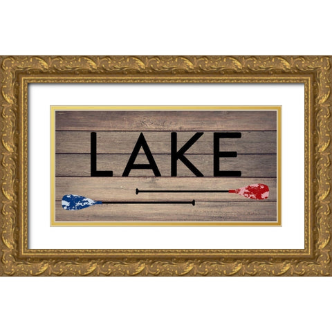 Lake Paddles Gold Ornate Wood Framed Art Print with Double Matting by Santiago, Daniela