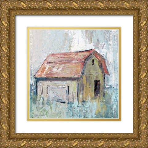 Pastel Barn II Gold Ornate Wood Framed Art Print with Double Matting by Robinson, Carol