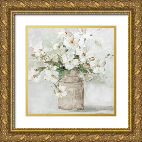 Spring Cottage Blooms I Gold Ornate Wood Framed Art Print with Double Matting by Swatland, Sally