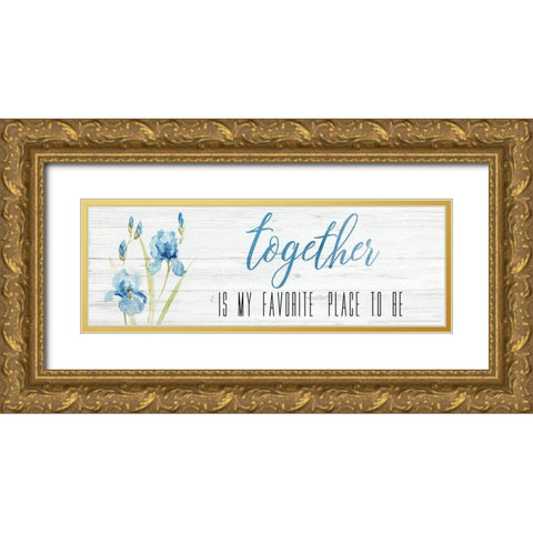 Together Gold Ornate Wood Framed Art Print with Double Matting by Nan