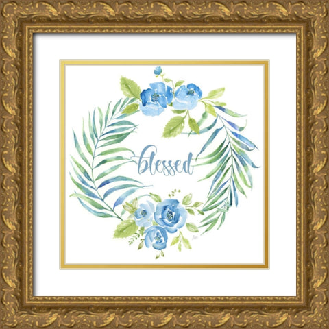 Tropical Blessed Gold Ornate Wood Framed Art Print with Double Matting by Nan