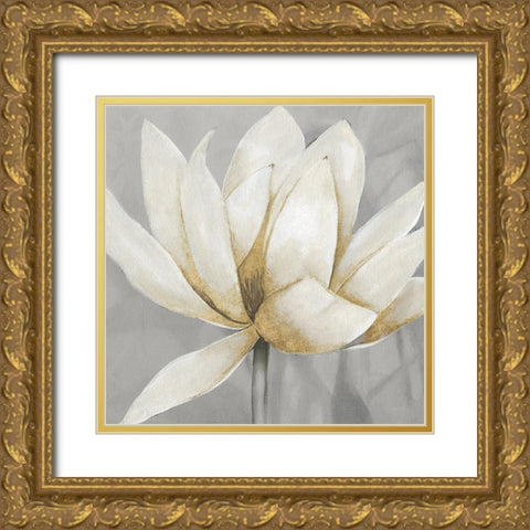 Golden Waterlily II Gold Ornate Wood Framed Art Print with Double Matting by Robinson, Carol