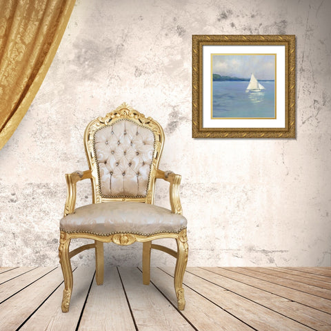 Distant Sail I Gold Ornate Wood Framed Art Print with Double Matting by Swatland, Sally