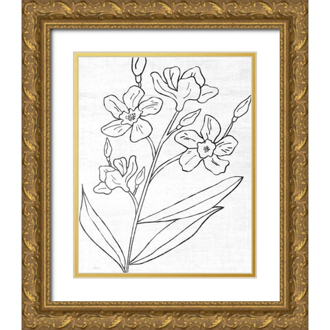 Botanical Sketch I Gold Ornate Wood Framed Art Print with Double Matting by Carpentieri, Natalie