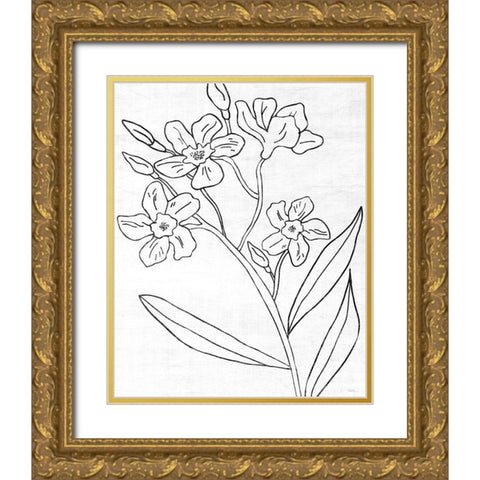 Botanical Sketch II Gold Ornate Wood Framed Art Print with Double Matting by Carpentieri, Natalie