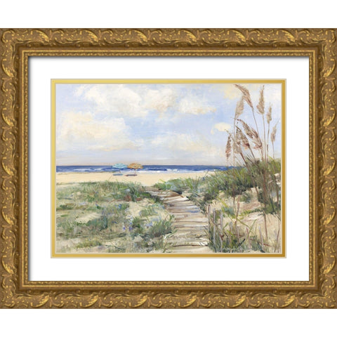 Summer Seas Gold Ornate Wood Framed Art Print with Double Matting by Swatland, Sally