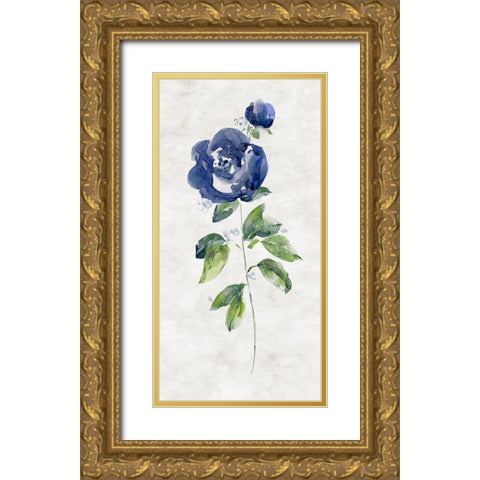 Forever Blue II Gold Ornate Wood Framed Art Print with Double Matting by Swatland, Sally