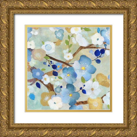 Tree Blossoms II Gold Ornate Wood Framed Art Print with Double Matting by Tava Studios