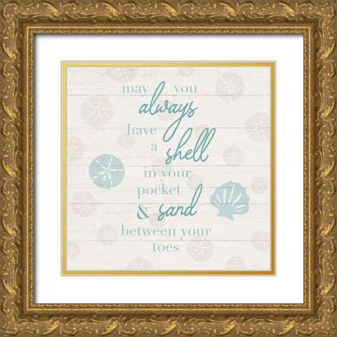 Shell in Your Pocket Gold Ornate Wood Framed Art Print with Double Matting by Carpentieri, Natalie