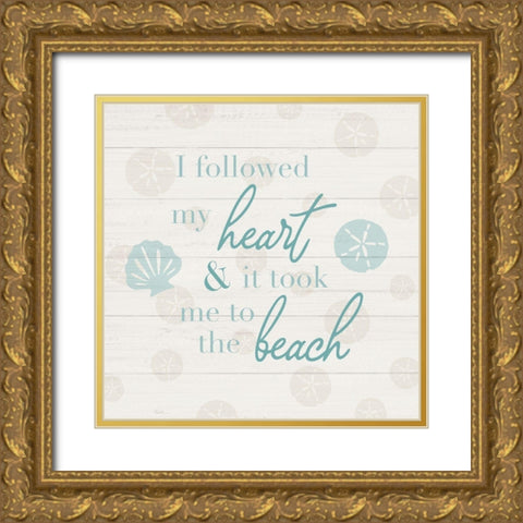 Followed My Heart Gold Ornate Wood Framed Art Print with Double Matting by Carpentieri, Natalie