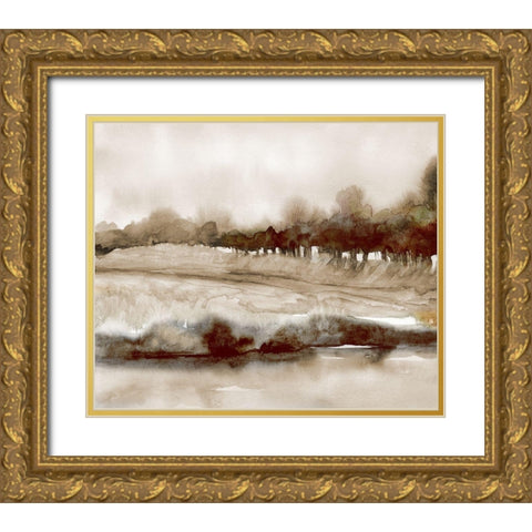 Season of Fall Gold Ornate Wood Framed Art Print with Double Matting by Robinson, Carol
