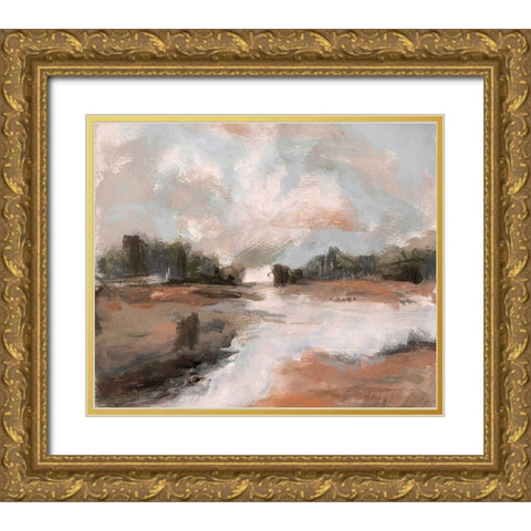 South Pond Gold Ornate Wood Framed Art Print with Double Matting by Jill, Susan