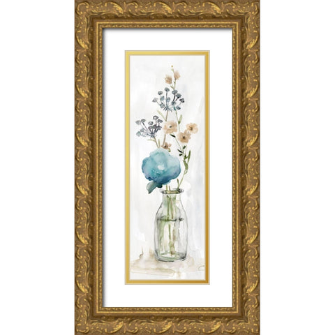 Simply Blue II Gold Ornate Wood Framed Art Print with Double Matting by Robinson, Carol