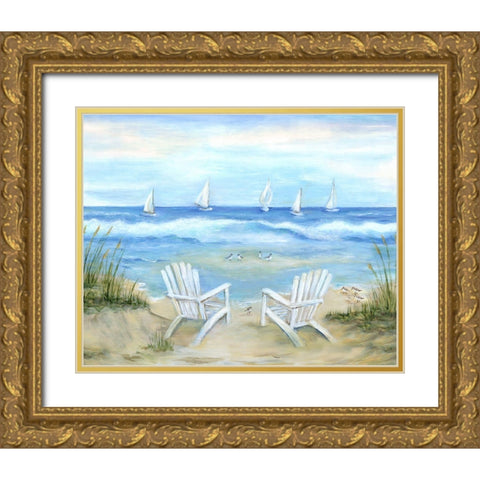 Seaside Escape Gold Ornate Wood Framed Art Print with Double Matting by Dunlap, Marilyn