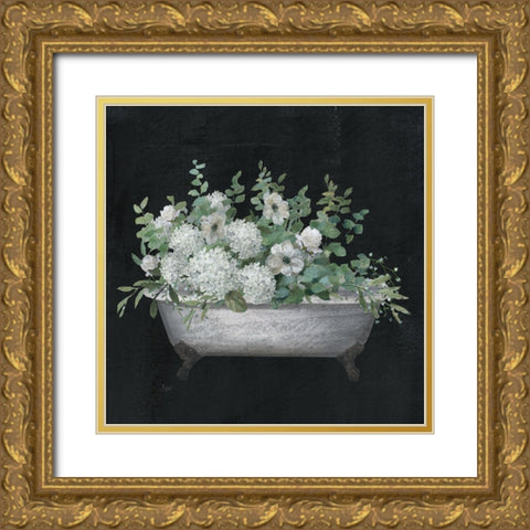 Bathtub Floral I Gold Ornate Wood Framed Art Print with Double Matting by Nan