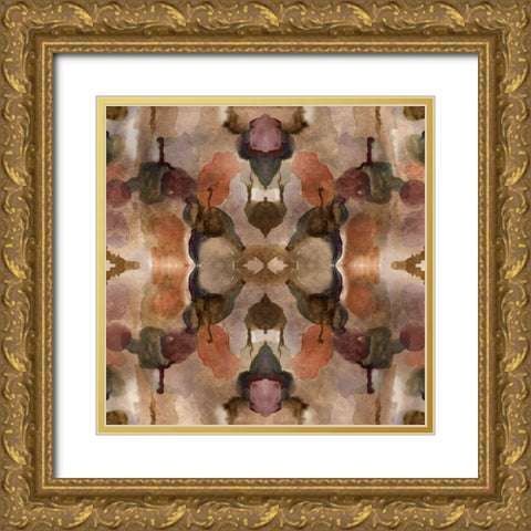 Boho Watercolor I Gold Ornate Wood Framed Art Print with Double Matting by Nan