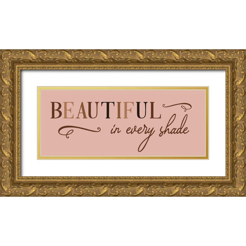 Every Shade Gold Ornate Wood Framed Art Print with Double Matting by CAD Designs