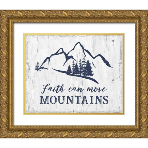 Move Mountains Gold Ornate Wood Framed Art Print with Double Matting by CAD Designs