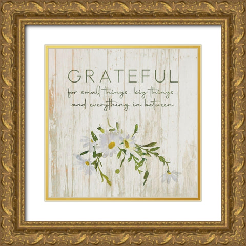 Grateful Gold Ornate Wood Framed Art Print with Double Matting by Jill, Susan