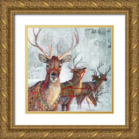 Woodland Friends Gold Ornate Wood Framed Art Print with Double Matting by Manning, Ruane