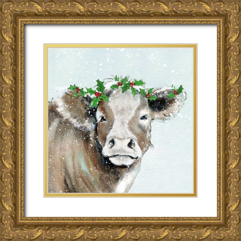 Holly Pasture I Gold Ornate Wood Framed Art Print with Double Matting by Tava Studios