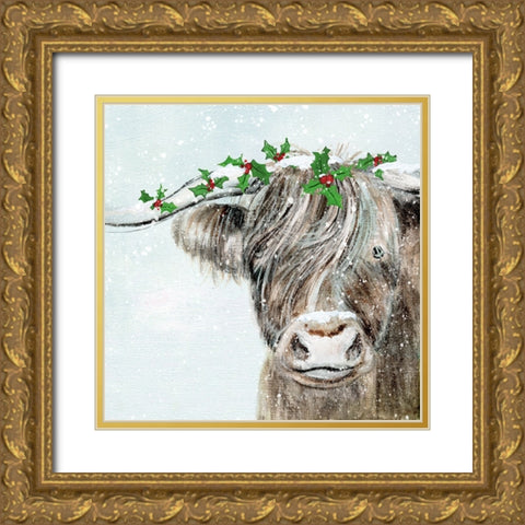 Holly Pasture II Gold Ornate Wood Framed Art Print with Double Matting by Tava Studios