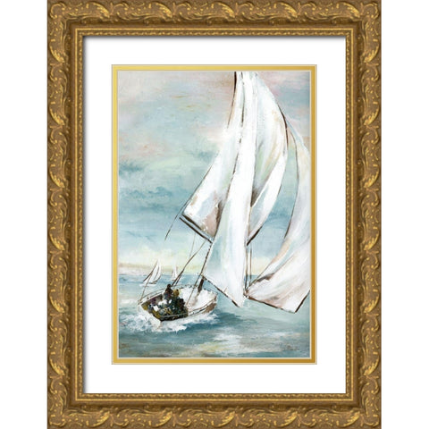Setting Sail Gold Ornate Wood Framed Art Print with Double Matting by Nan