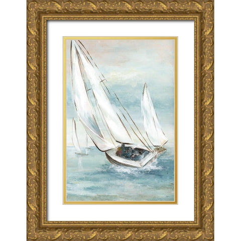 Catching Wind Gold Ornate Wood Framed Art Print with Double Matting by Nan