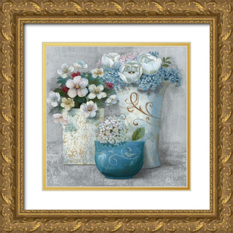 Chic Bouquet Bouquet I Gold Ornate Wood Framed Art Print with Double Matting by Nan